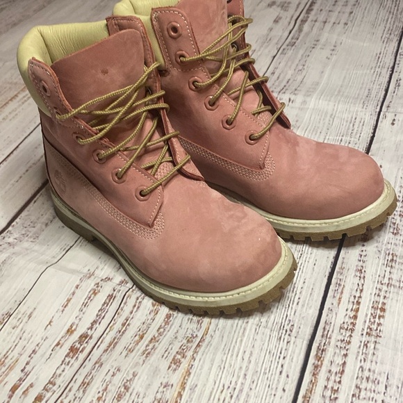 Timberland Pink leather combat boots Size 6 - Picture 14 of 16